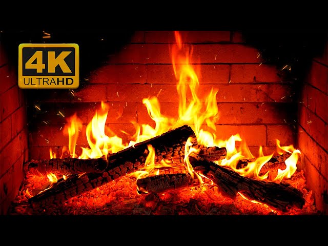 🔥 Fireplace 4K UHD! Fireplace with Crackling Fire Sounds. Fireplace Burning for Home