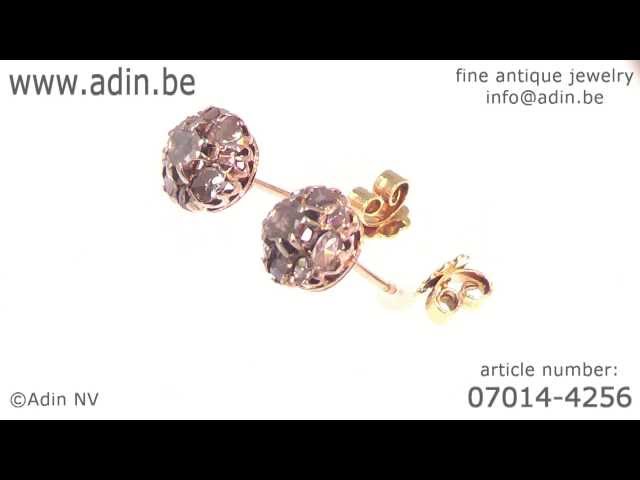 Victorian rose cut diamonds ear studs. (Adin reference: 07014-4256)