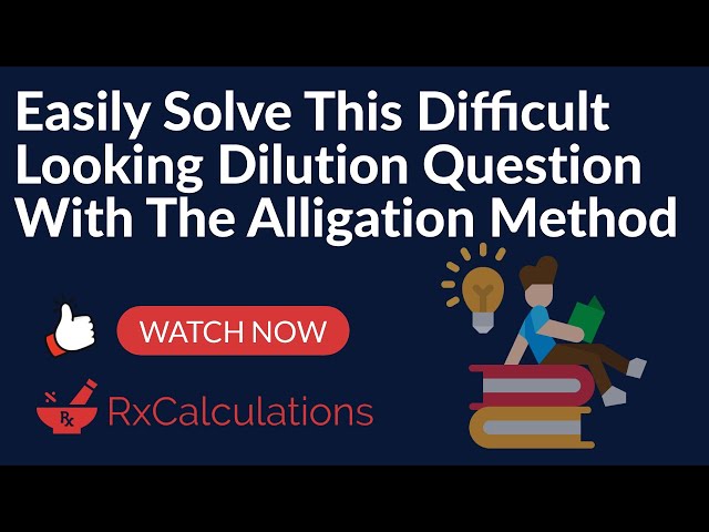 Easily Solve This Difficult Looking Dilution Question With The Alligation Method