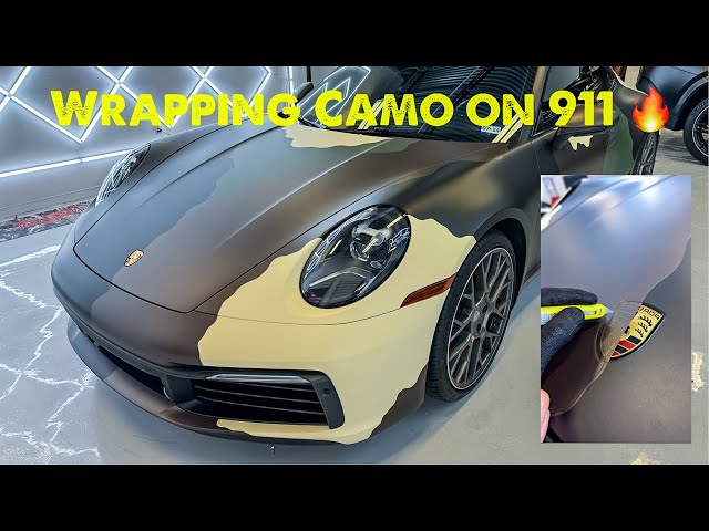 Dolph Camo Wrap on the Porsche 911 🔥 | Car Wrapping With Knifeless