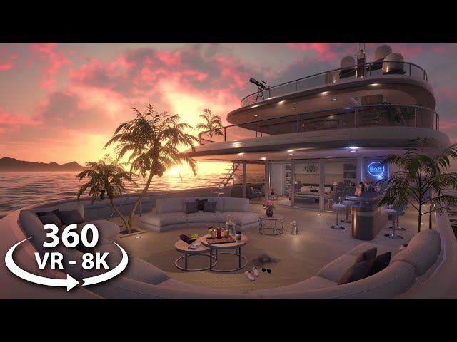 360 VR - Tropical Yacht | Day & Night Relaxing Ambience Experience | Ocean Waves & Nature Sounds 8K