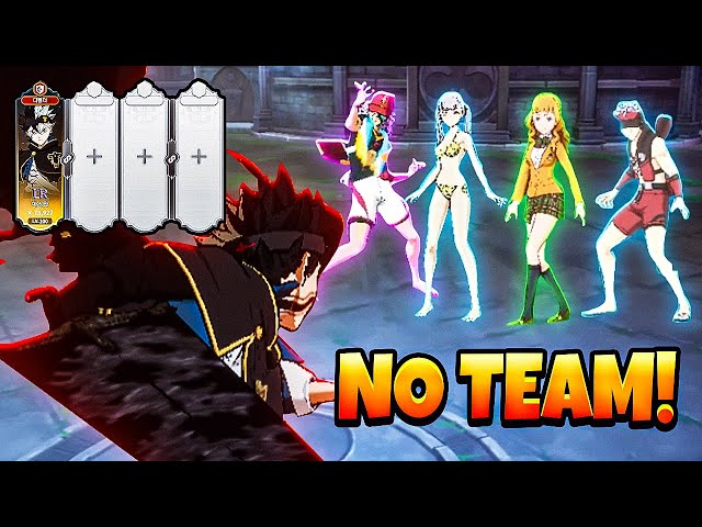 BLACK ASTA 1v4 WITH *NO TEAM* CAN ACTUALLY WORK! | Black Clover Mobile