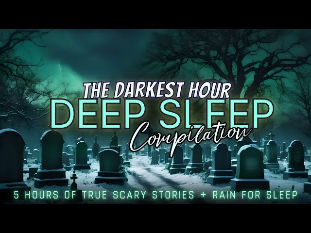 5+ Hours of TRUE Scary Stories + rain for sleep 💤 black screen, no ads, just stories