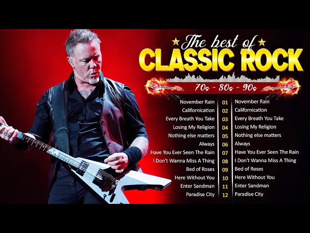 Top 100 Classic Rock - Metallica, ACDC, Nirvana, CCR, U2, Scorpions, Bon Jovi, GNR #12