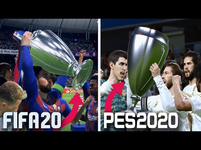 FIFA 20 vs PES 2020 | UEFA CHAMPIONS LEAGUE FINAL COMPARISON (Barcelona vs Real Madrid) HD