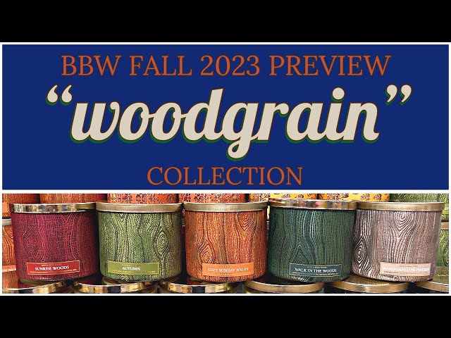 BBW Fall 2023 “Woodgrain” collection preview 🪵 🪵 featuring Cozy Sunday Night!! Candle review