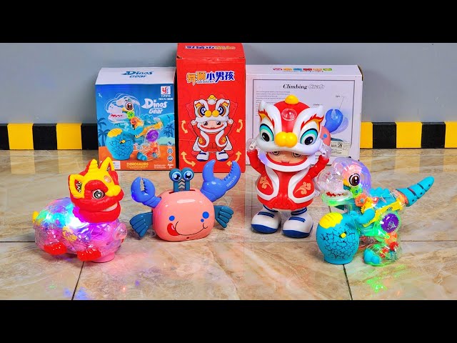 Unboxing Robot Dinosaurus Transparan, Robot Barongsai Robot Lion Dance, Robot Kepiting Climbing Crab