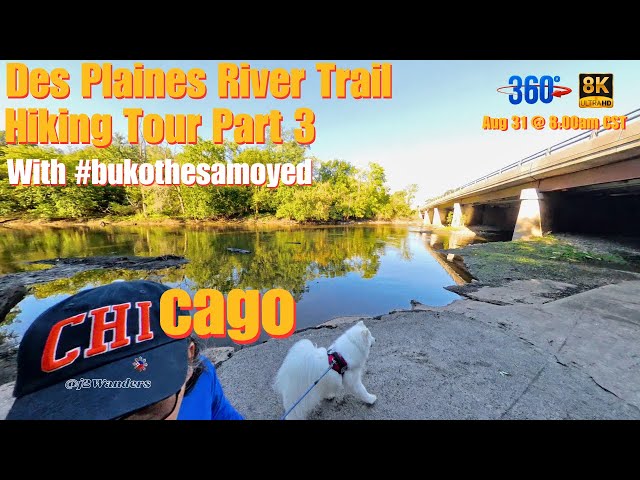 360° 8K VR: Explore the Chicago Des Plaines River Trail Part 3 - Dam 4 Woods-East -  U.S.A.