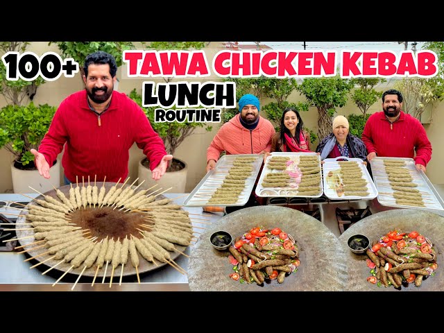 JUICY & SOFT Tawa Chicken Kebab! | LUNCH Routine Of Our Family 😍 | BaBa Food RRC Vlogs