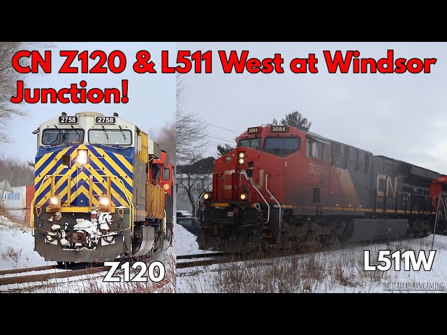 CN Z120 with ex CREX Leader and L511W at Windsor Junction, NS!