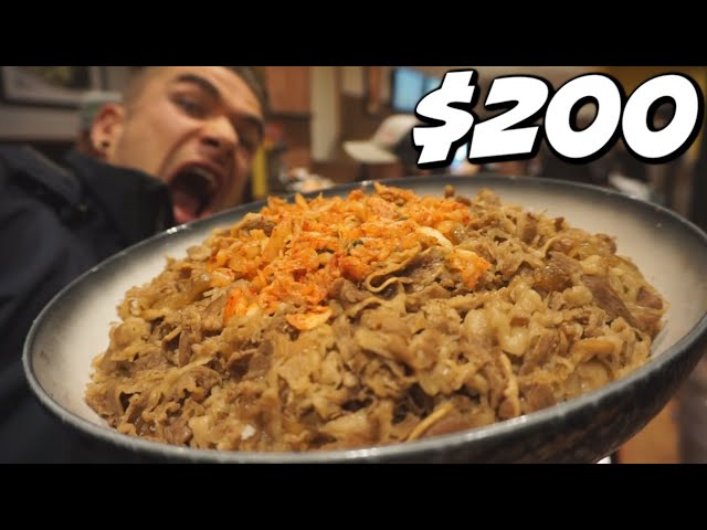 $200 MASSIVE GYUDON (Biggest I have Ever Seen)! JAPANESE FOOD CHALLENGE! Man Vs Food