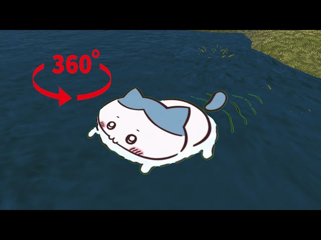 360° VR 泳ぐハチワレ