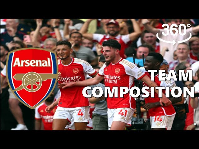 Arsenal F.C.Team composition.Premier League 2023/24 | 360°VR.