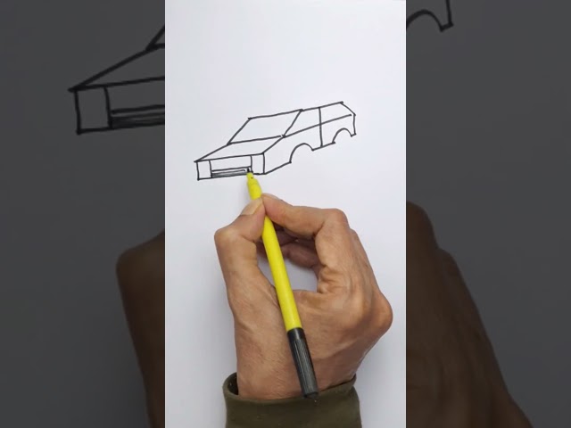 Draw a car in 3d perspective easy