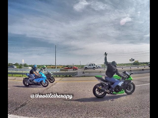 Dallas Vs Houston Street Races H2 vs Turbo zx14 vs Turbo Busa vs BMW s1000rr @throttletherapy