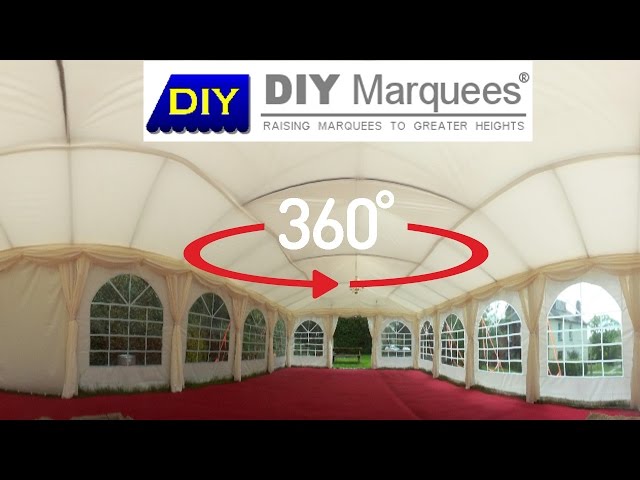 How To Put Up Swags and Wall Linings in a DIY Marquee - (360 Degree Video)