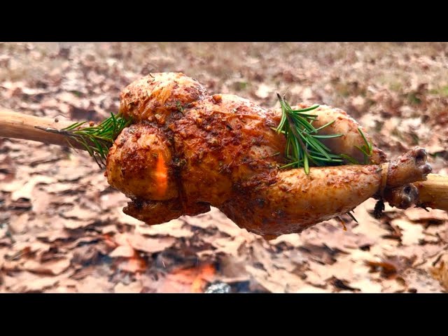 Roasting  WHOLE Chicken in an INCREDIBLE Outdoor Adventure!