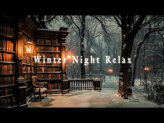 Winter Night Relax | Dark Ambience and Moody Snowy | Melancholic Piano