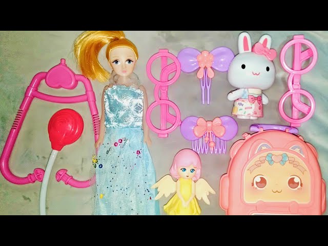 6 minutes unboxing hello kitty doll doctor glasses princess with wings Bali pink purple hair clip