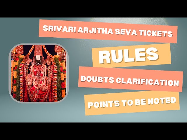 Tirupati Arjitha Seva Tickets Booking Rules & Regulations| Tips to Book Tickets Successfully