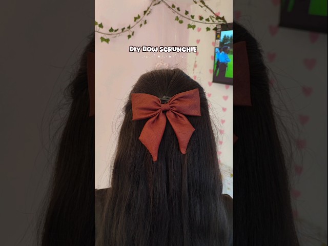 Making Bow hair clip 🎀 || Diy Bow Scrunchie #shorts #diy #art #decor #scrunchies #aesthetic