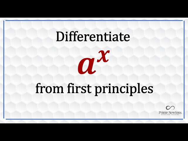 Differentiation a^x from first principles