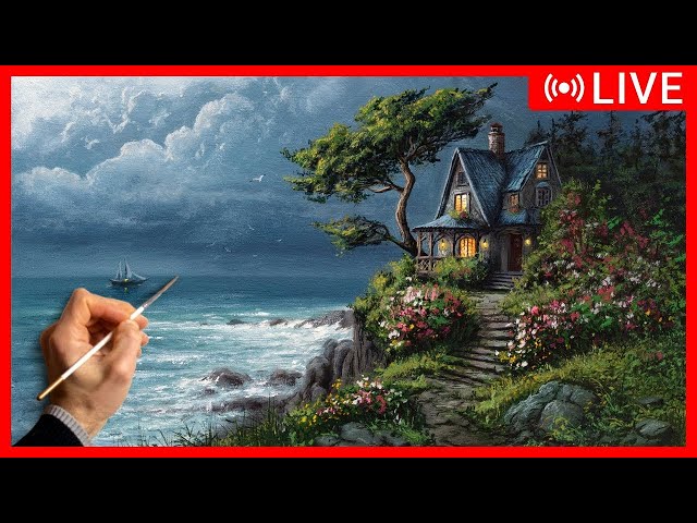 🔴 Oil Landscape Painting Tutorial - Tranquility / Easy Art / Drawing / Öl Malerei Landschaft / 绘画 描画