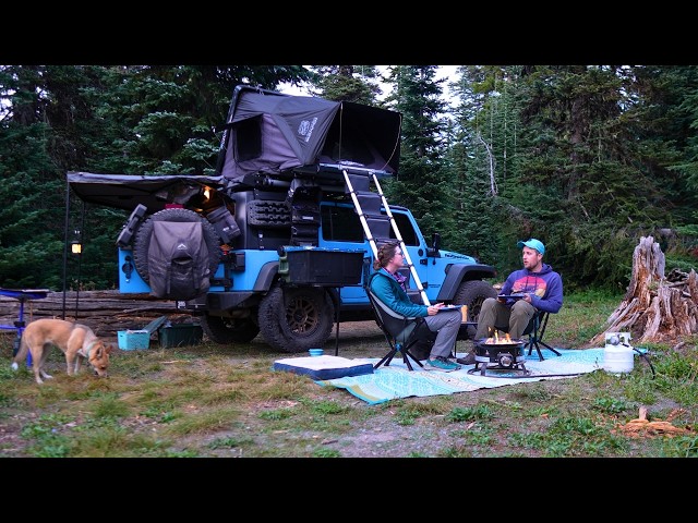 ASMR Couple Camping with Jeep Wrangler at Mount Hood, Washington | iKamper | Relaxing Sounds