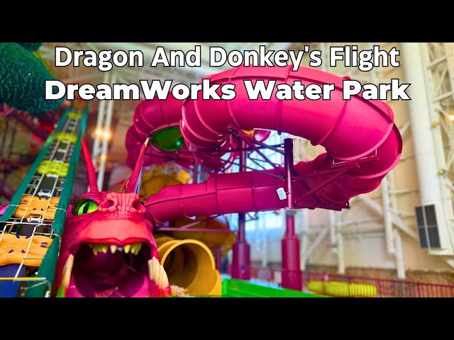 Dragon And Donkey's Flight at DreamWorks Water Park 4K POV