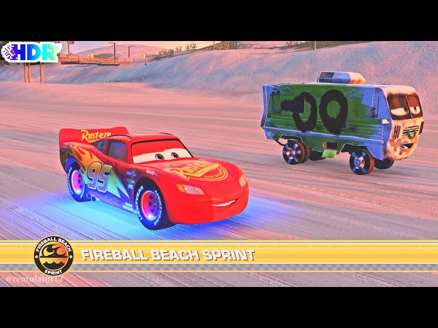 [HDR] Cars 3 Driven To Win | Lightning McQueen - Battle Race | Fireball Beach Sprint 2 Laps