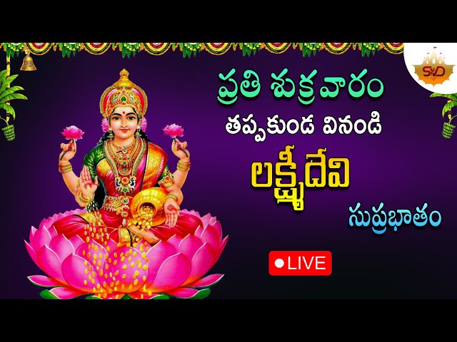 🔴 LIVE | ప్రతి శుక్రవారం తప్పకుండ వినండి లక్ష్మి దేవి సుప్రభాతం | Lakshmi Devi #svdraagamtelugu