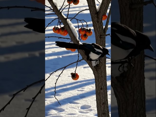 Magpie in winter🥰 #snow #nature #magpie