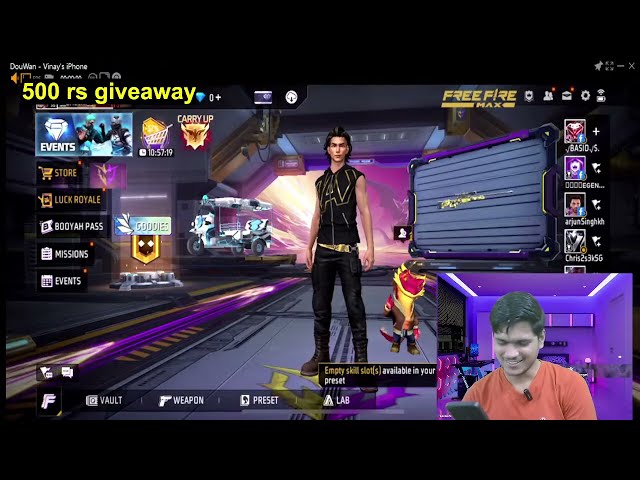 free fire custom room live 25