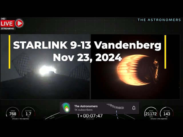 SPACEX Lands STARLINK 9-13 Booster B1075 on OCISLY Droneship!