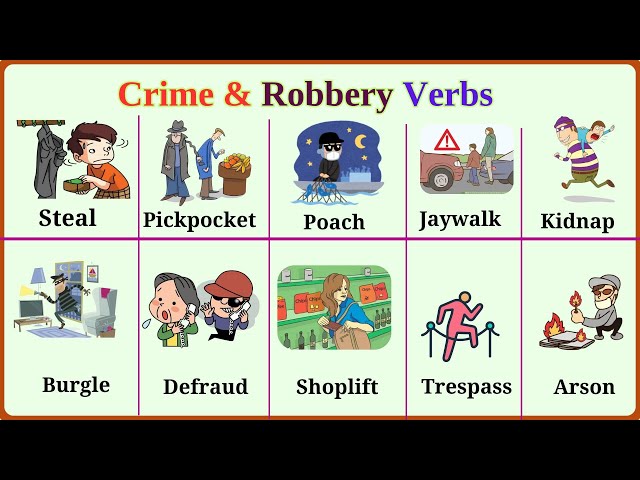 Lesson 181: English Verbs for Crime & Robbery: Easy Learning Guide |