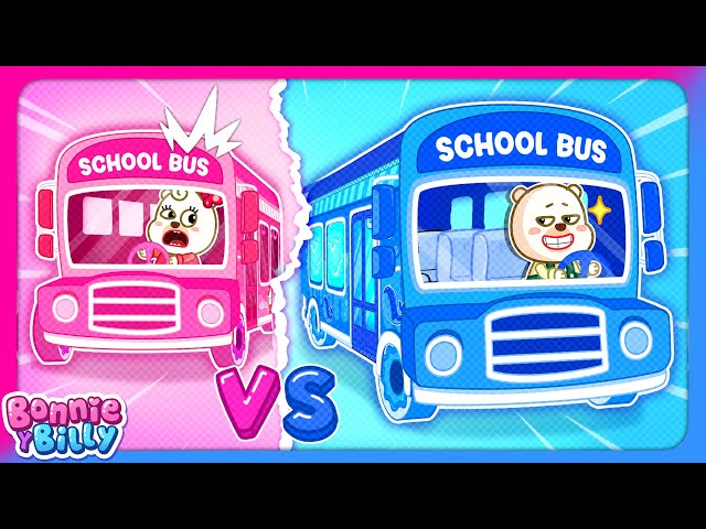 Desafío rosa vs azul en la Carrera de Autobuses🚌 Dibujos Animados para niños👶 Bonnie y Billy Español