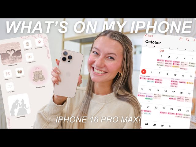 what's on my iphone 16 pro max! | *desert titanium, iOS 18 customization, + productivity apps!*