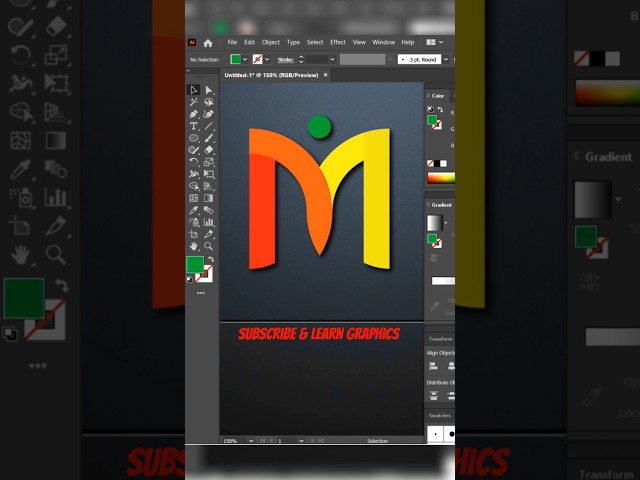 M letter logo design in illustrator #logo #logodesign #illustrator #logolabai #shorts #ytshorts