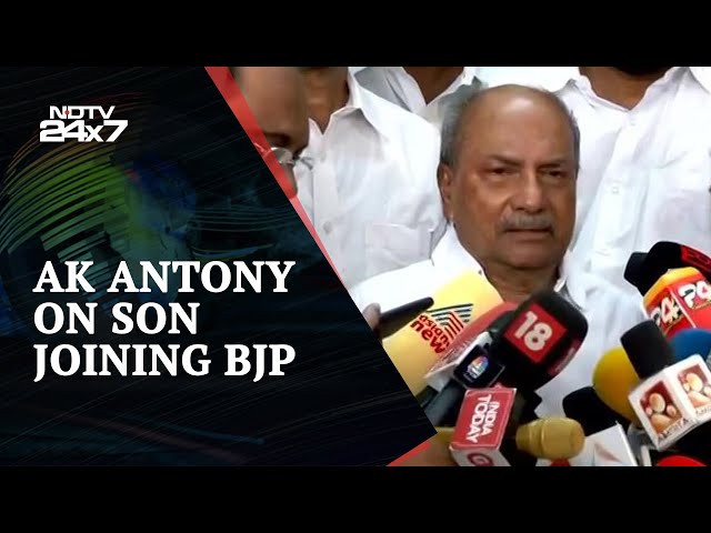 Congress Veteran AK Antony On Son Joining BJP: "Very Painful For Me", And Other Top Stories