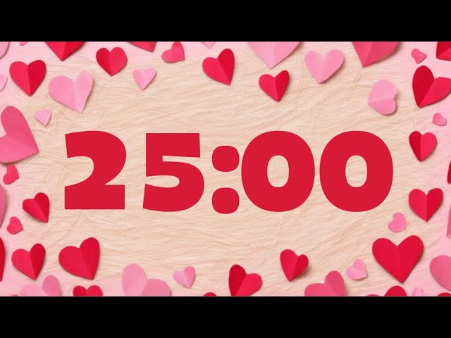 25 Minute Valentine's Day Timer with Acoustic Guitar Music | Relaxing Countdown ❤️🎶