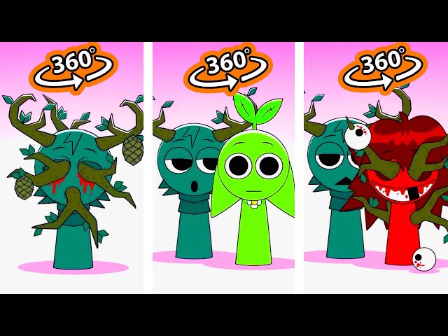 Sprunki OC All Phases Pine, Garden Mroona and Wyrum Retake 360 VR!