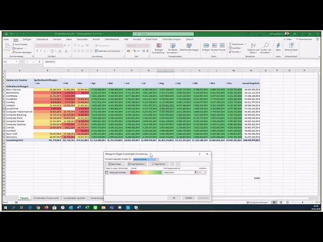 Excel   d   6 Bedingte Formatierung, Namensvergabe und externe Daten