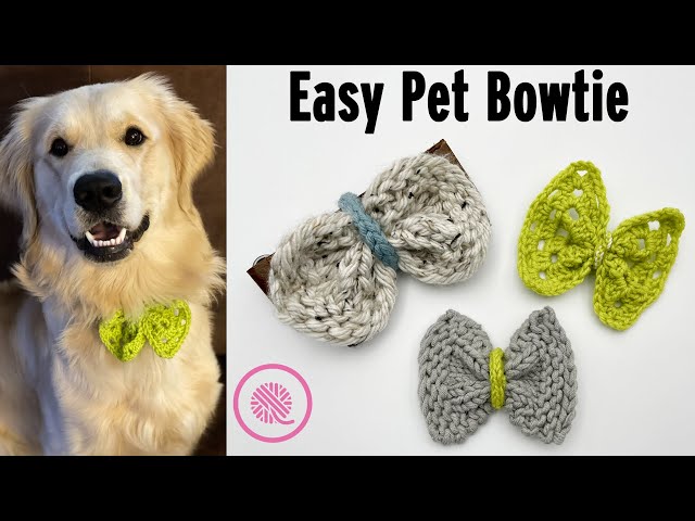 Easy Pet Bow Tie: 10 minute Craft (Knit, Crochet, Loom)