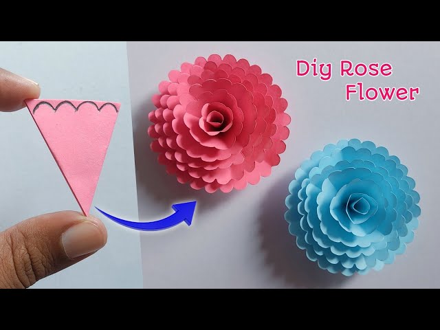 How To Make Beautiful Rose Flower | Diy Paper Rose Flower | Paper Flower Making Step By Step