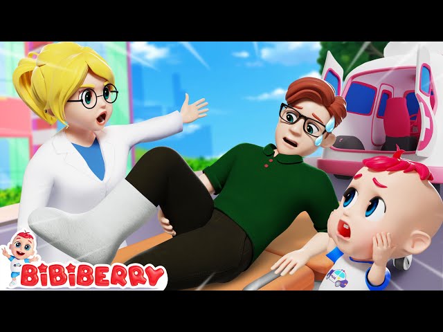 Daddy Has a Broken Leg - Family Boo Boo Song | Nursery Rhymes & Kids Songs | Bibiberry