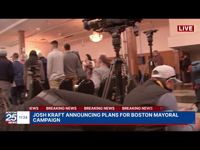 WATCH LIVE: Josh Kraft announcing plans for Boston mayoral campaign.