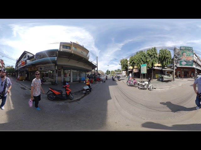 Short walk on Khaosan Road, Bangkok, Thailand 2019 in 360VR 5.7K