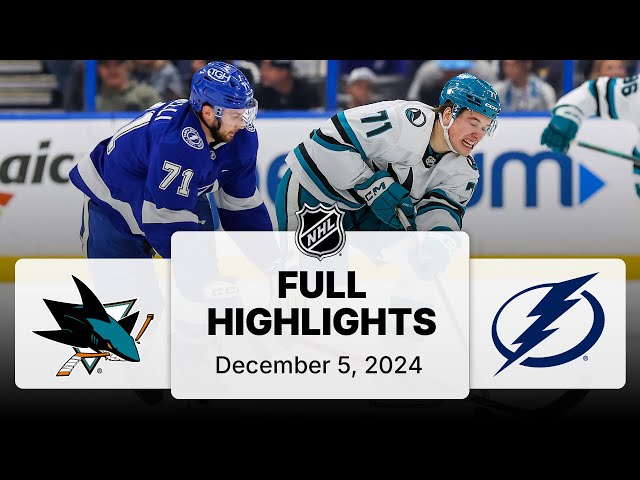 NHL Highlights | Sharks vs. Lightning - December 5, 2024