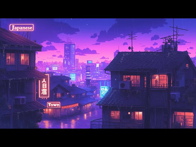 Retro Lofi Hip Hop Beats 🥷 1980s & 90s Vibes & Nostalgic Japanese Town Ambience 🌆 Lofi Rain Playlist