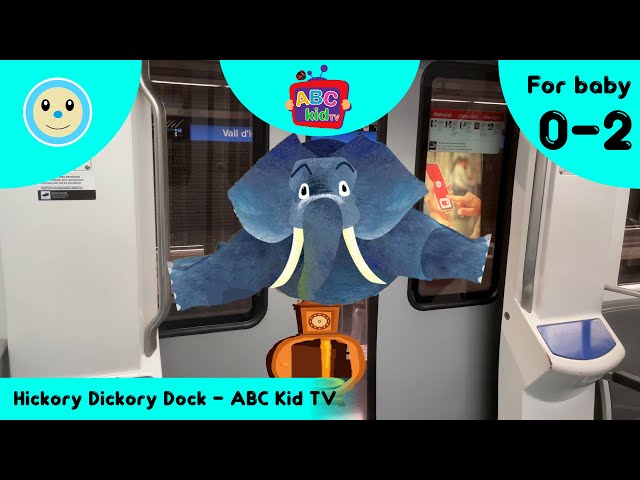 Hickory Dickory Dock - ABC Kid TV! 🕰️🐁🐈🐕🐺🐻🐘 | Nursery Rhyme for Baby 0-2 Years 👶🏻